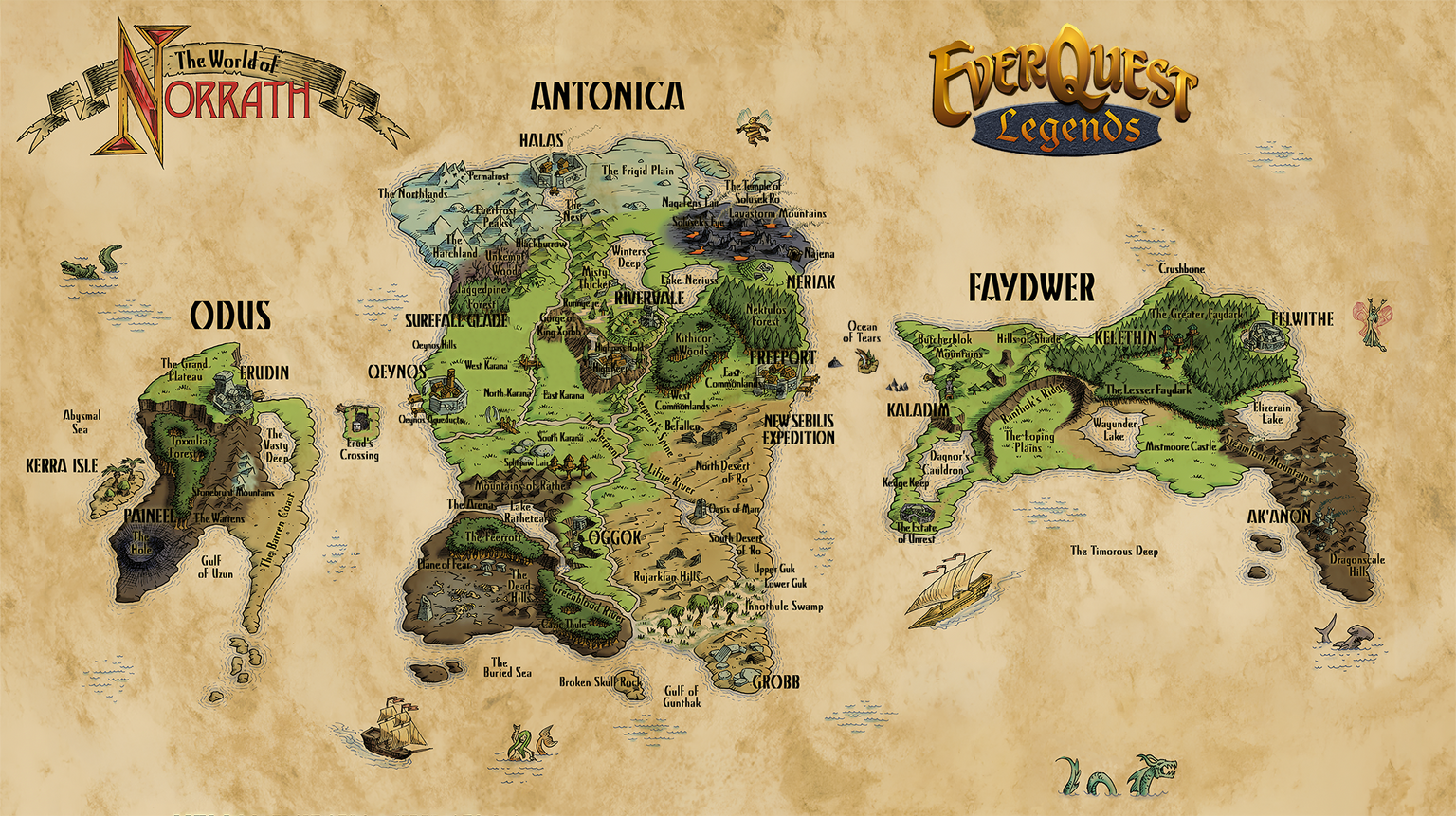 EverQuest world map